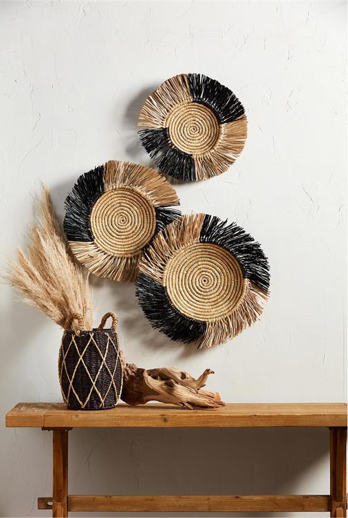 Fringe Wall Basket Set
