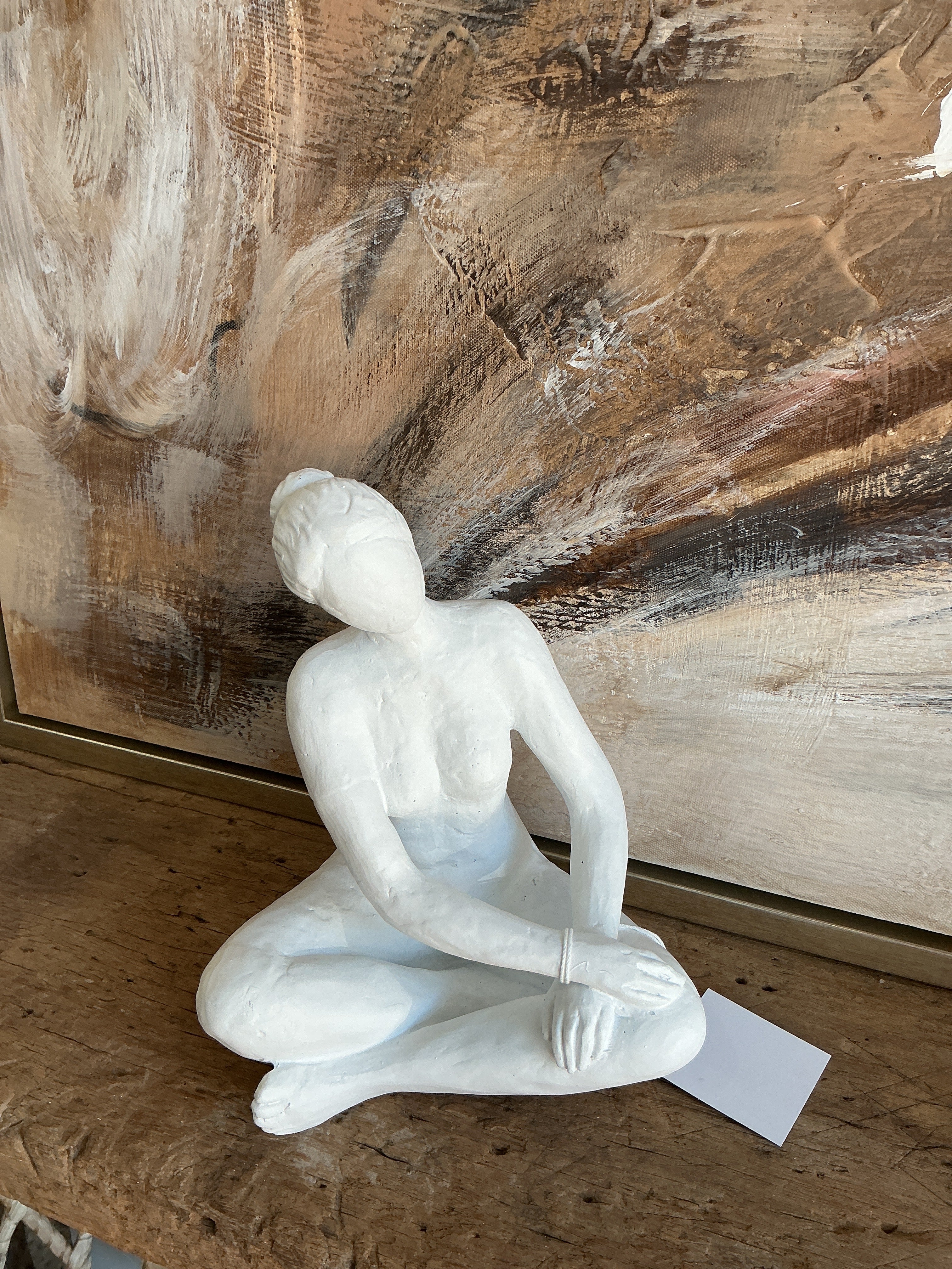 Cast Sitting Woman Fugurine