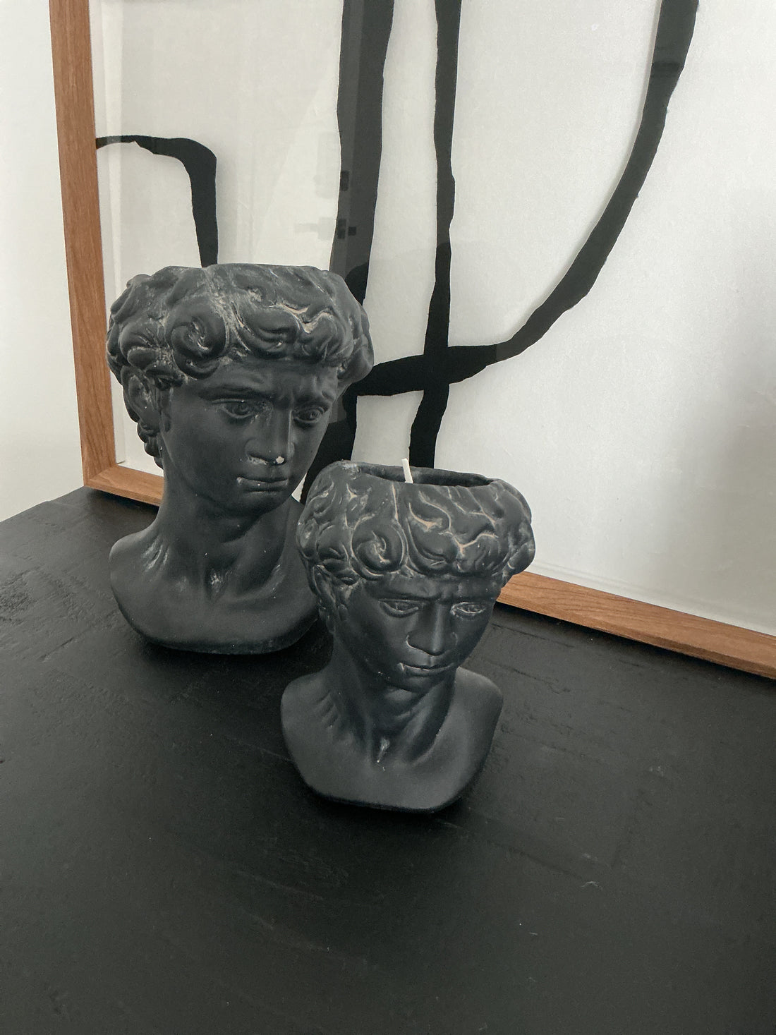 Small Roman Head Statue Candle