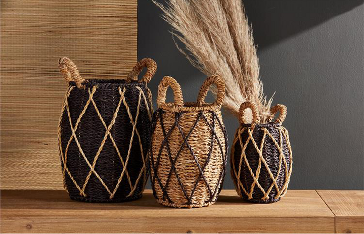 Black Two Tone Basket Set