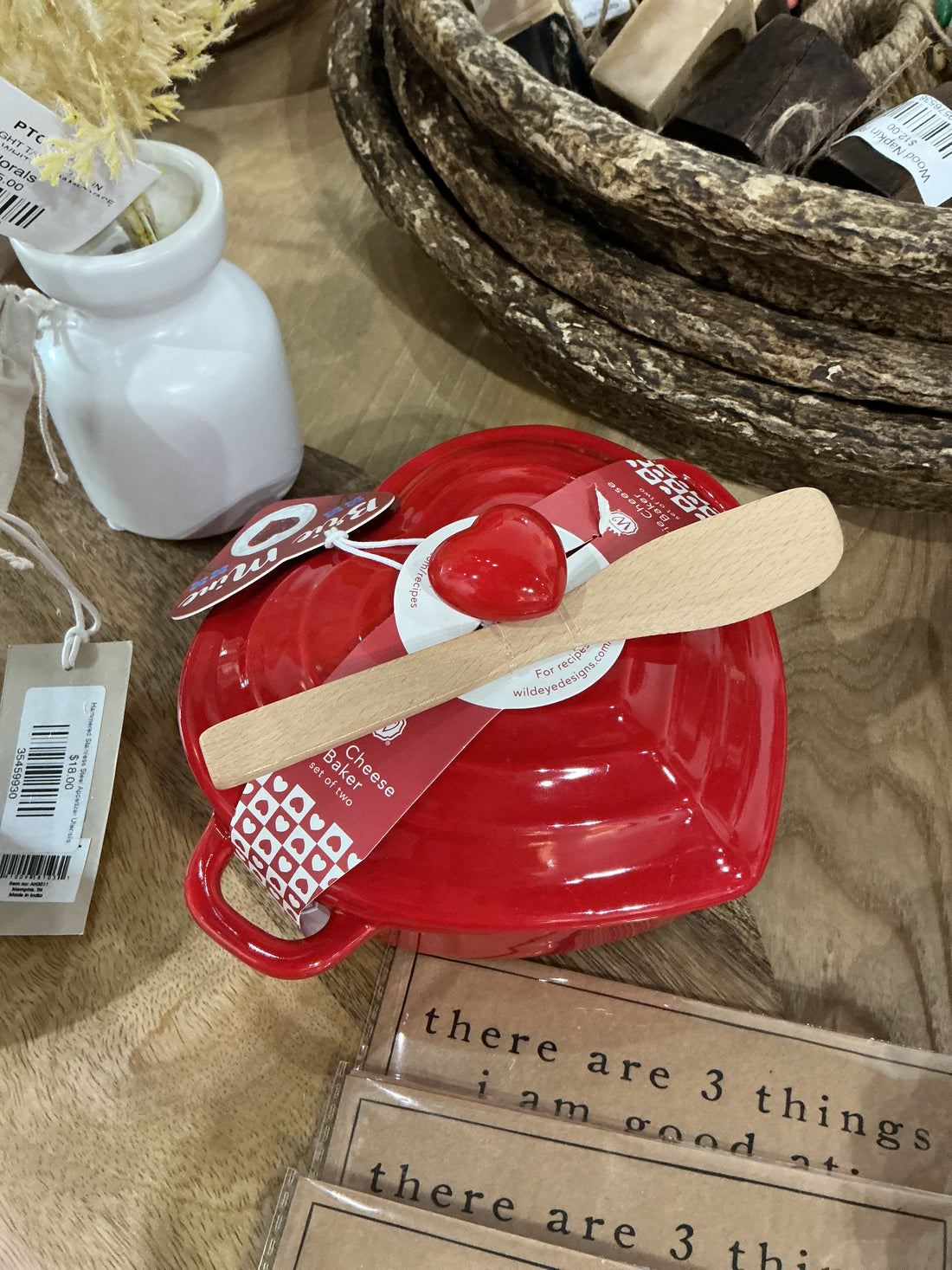 Ceramic Heart Shaped Brie Cheese Baker