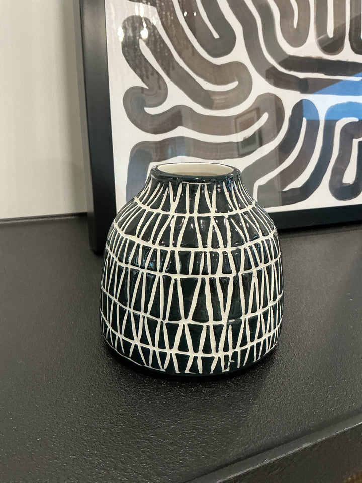 Small Black & White Vase