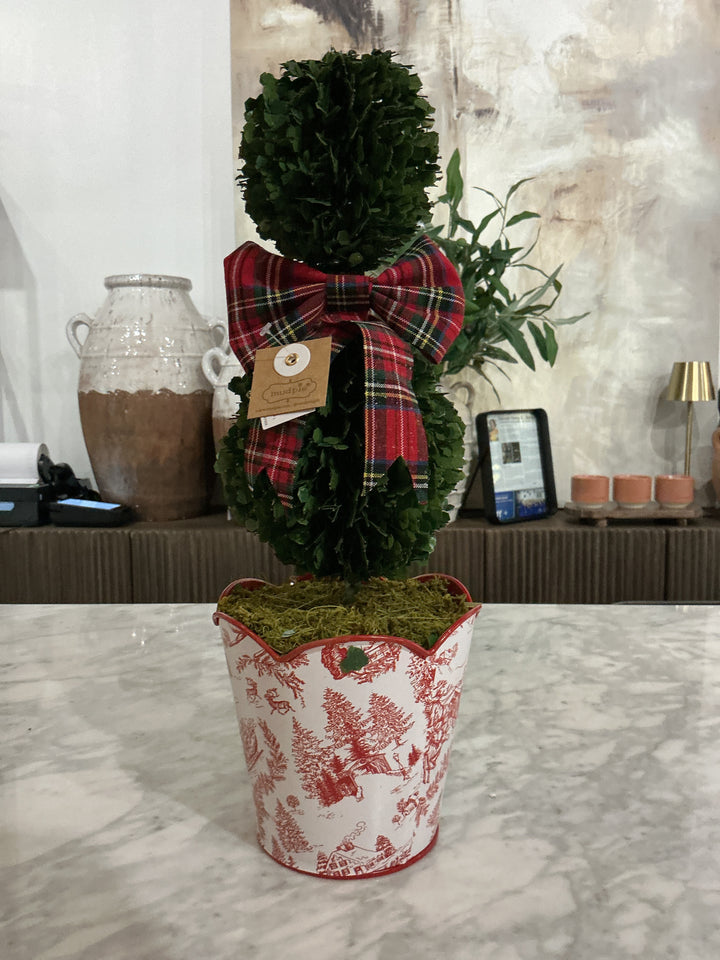 Holiday topiary toile