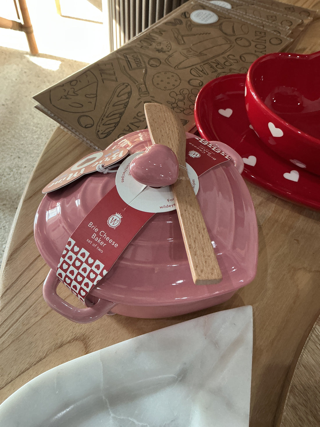 Ceramic Heart Shaped Brie Cheese Baker
