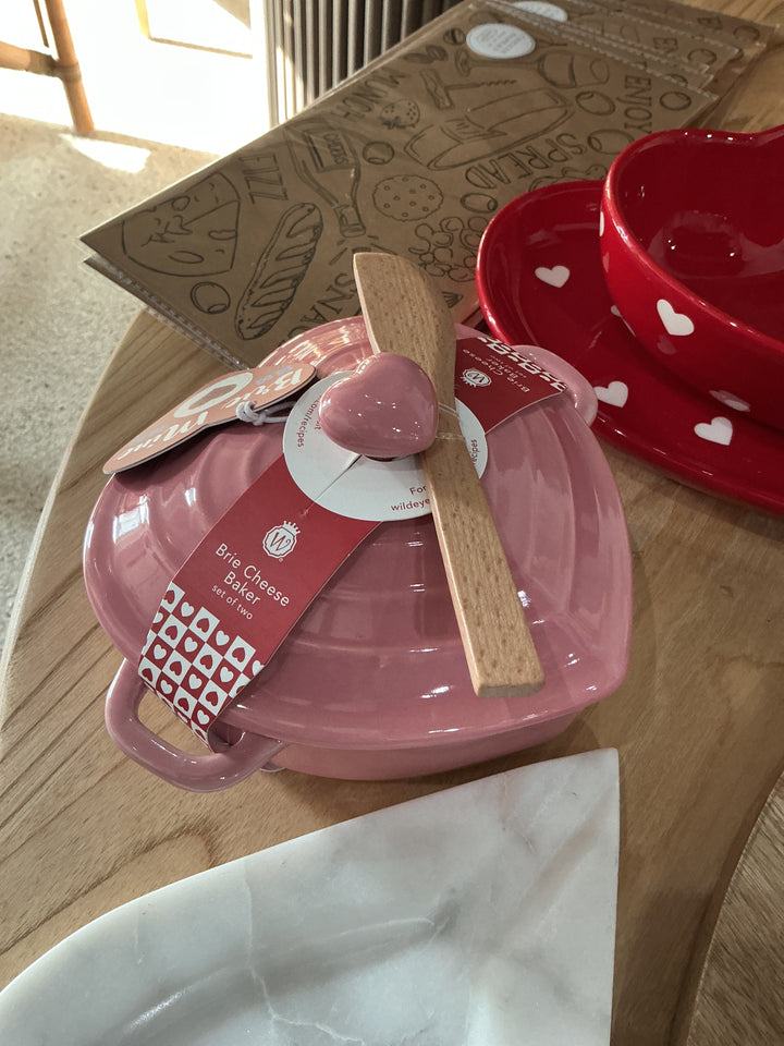 Ceramic Heart Shaped Brie Cheese Baker