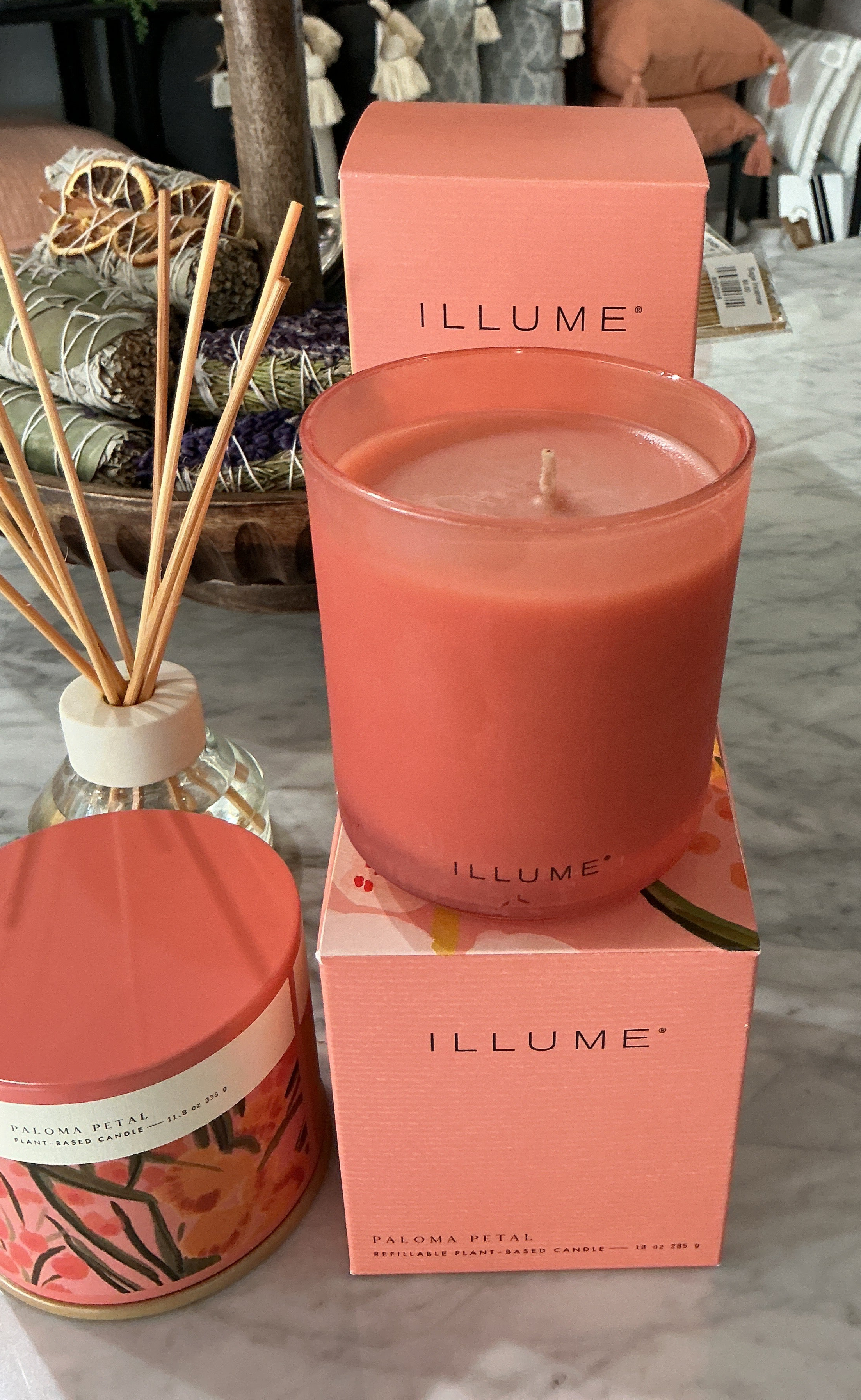 Paloma Petal Glass Boxed Candle