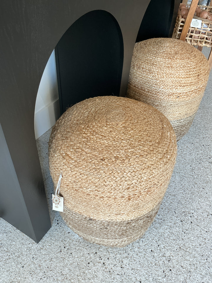 Natural Woven Pouf