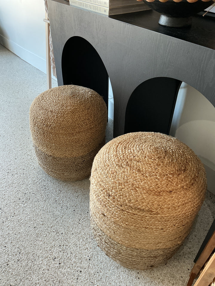 Natural Woven Pouf