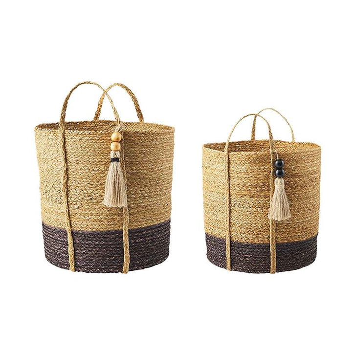 Large Two-Tone Black Basket Set