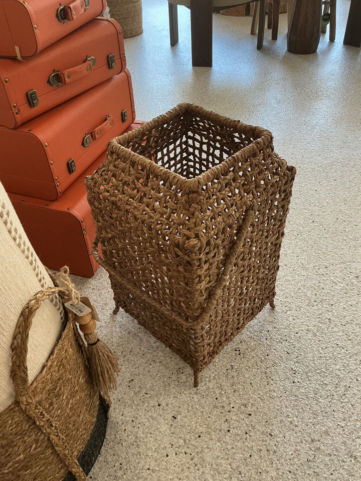Wicker Floor Candle Holder