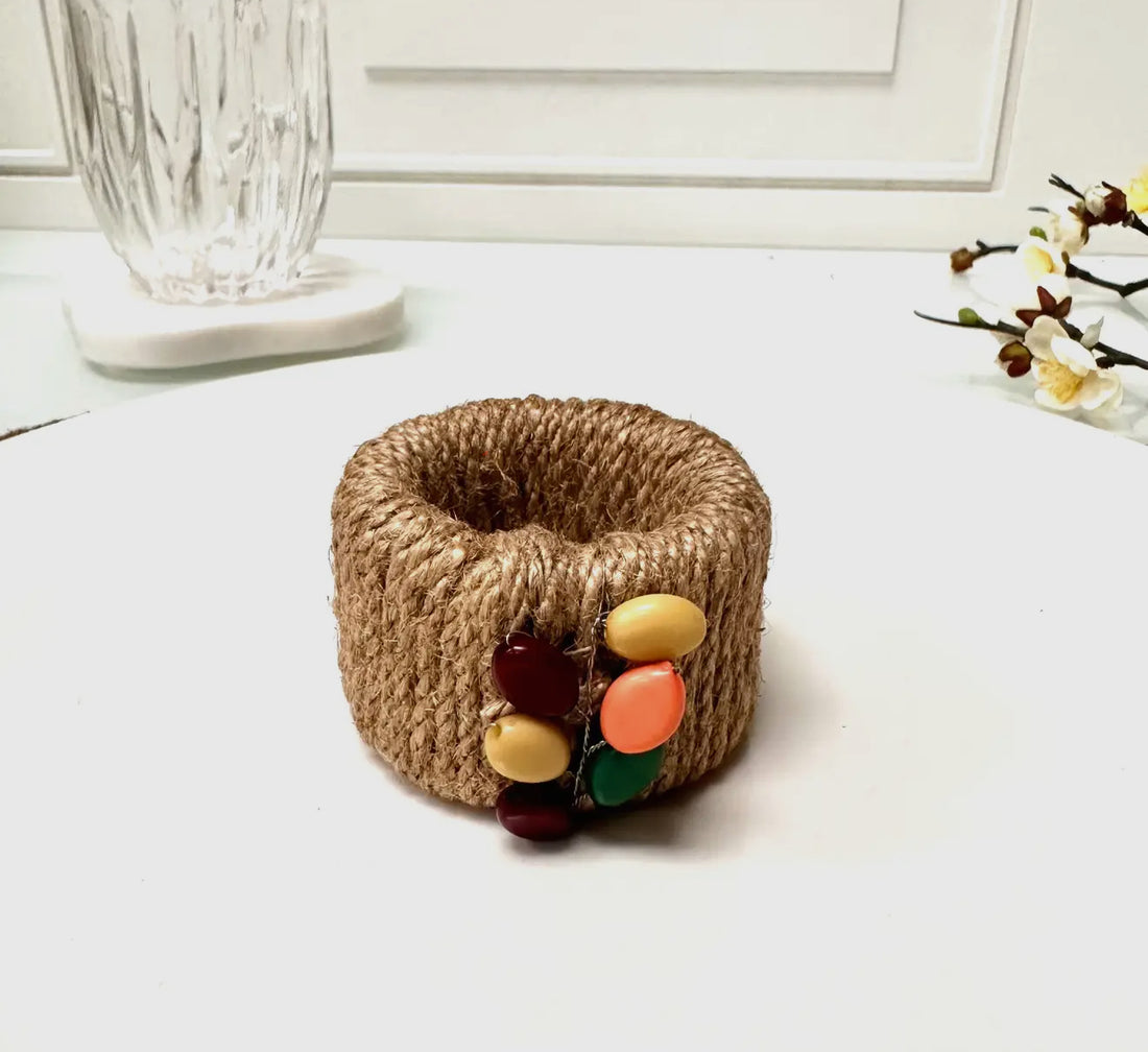 Jute & Bead Napkin Ring