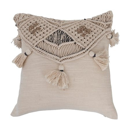 Macrame Decorative Pillow W/ Tassle