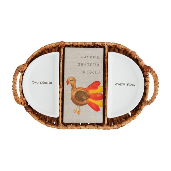 Thanksgiving Side Dish & Napkin Basket Set