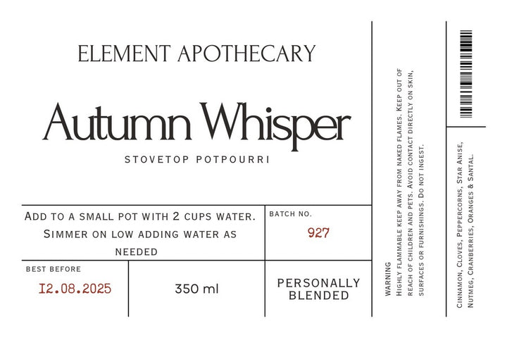 🍂 Autumn Whisper Stovetop Potpourri | ELEMENT APOTHECARY 🧡